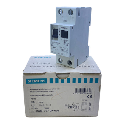 Siemens 5SU3767-0KW06 residual current circuit breaker 230V 30mA 