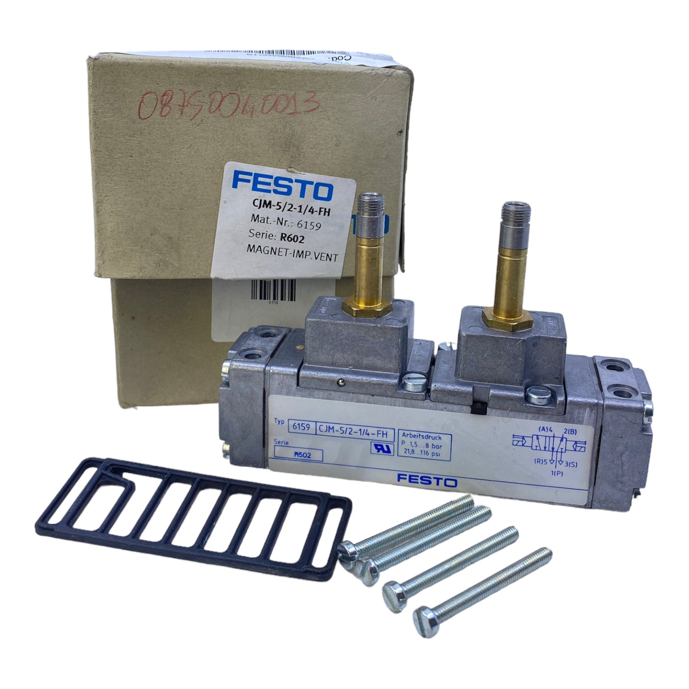 Festo CJM-5/2-1/4-FH solenoid valve 6159 1.5 to 8 bar 5/2 bistable electric 