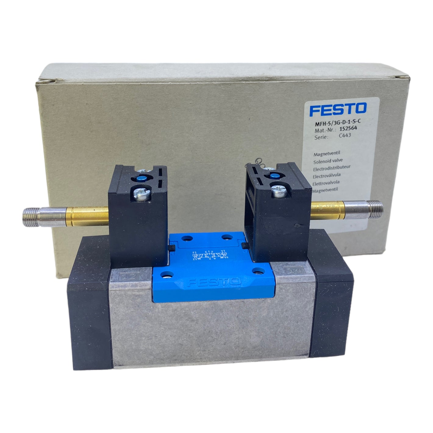 Festo MFH-5/3G-D-1-S-C Magnetventil 152564 drosselbar -0,9 bis 16 bar