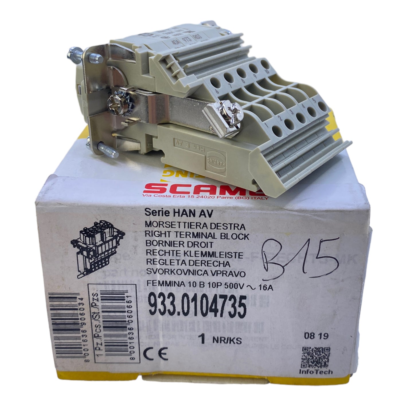 Harting 933.0104735 Klemmleiste 500V 16A 6kV