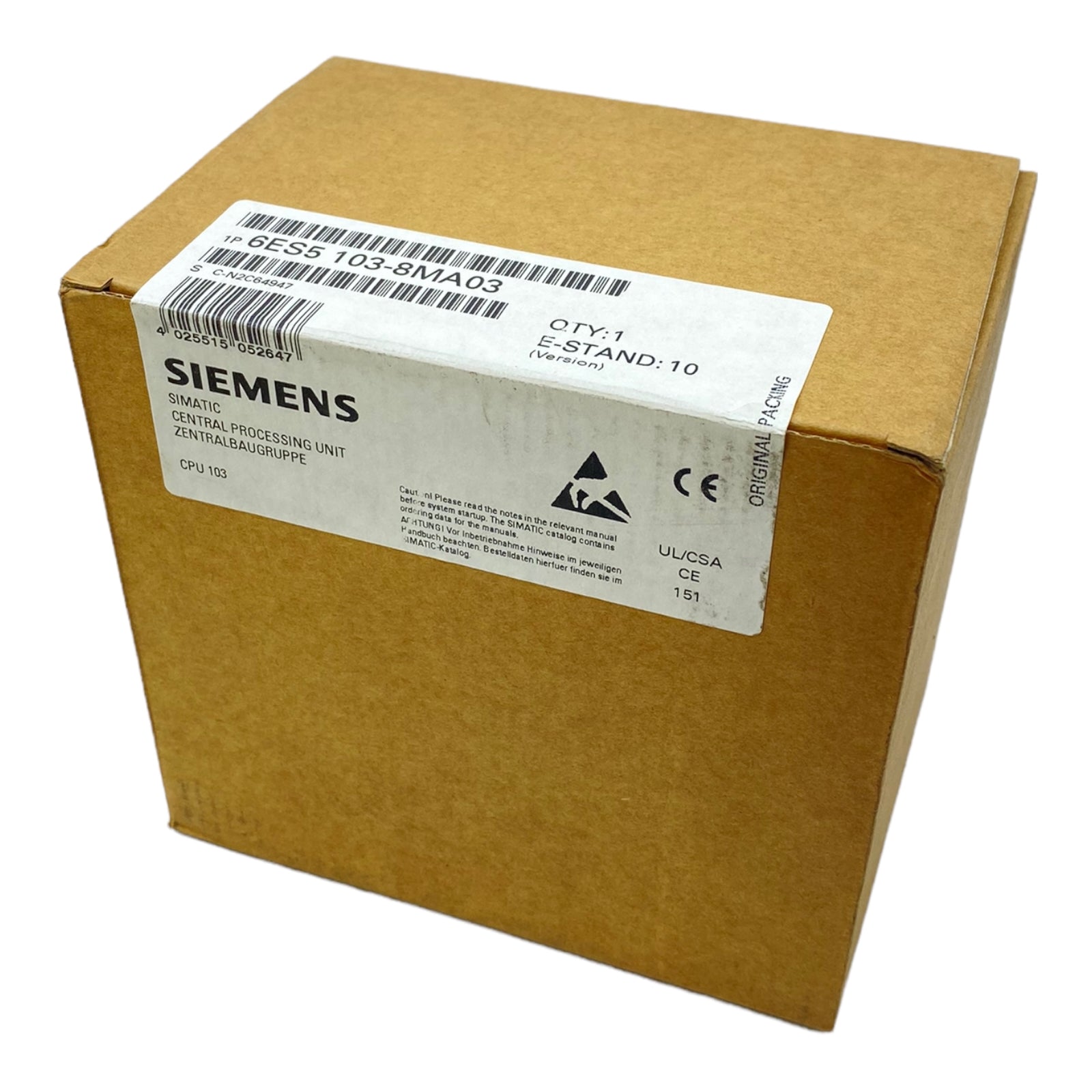 Siemens 6ES5103-8MA03 CPU 103 Zentraleinheit, SIMATIC S5