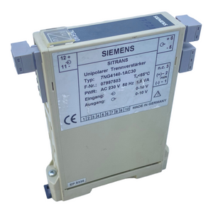 Siemens 7NG4140-1AC30 Trennverstärker SITRANS Unipolar 230V AC 50Hz 1,5VA