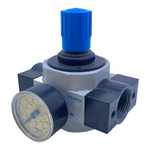 Festo LR-D-MAXI pressure control valve 159627 with pressure gauge 0.5 to 12 bar