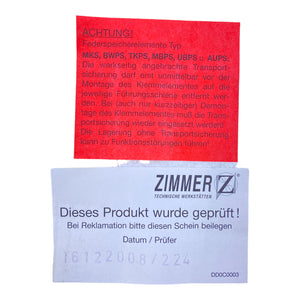 Zimmer MKS3001E clamping element 5.5-6.5bar