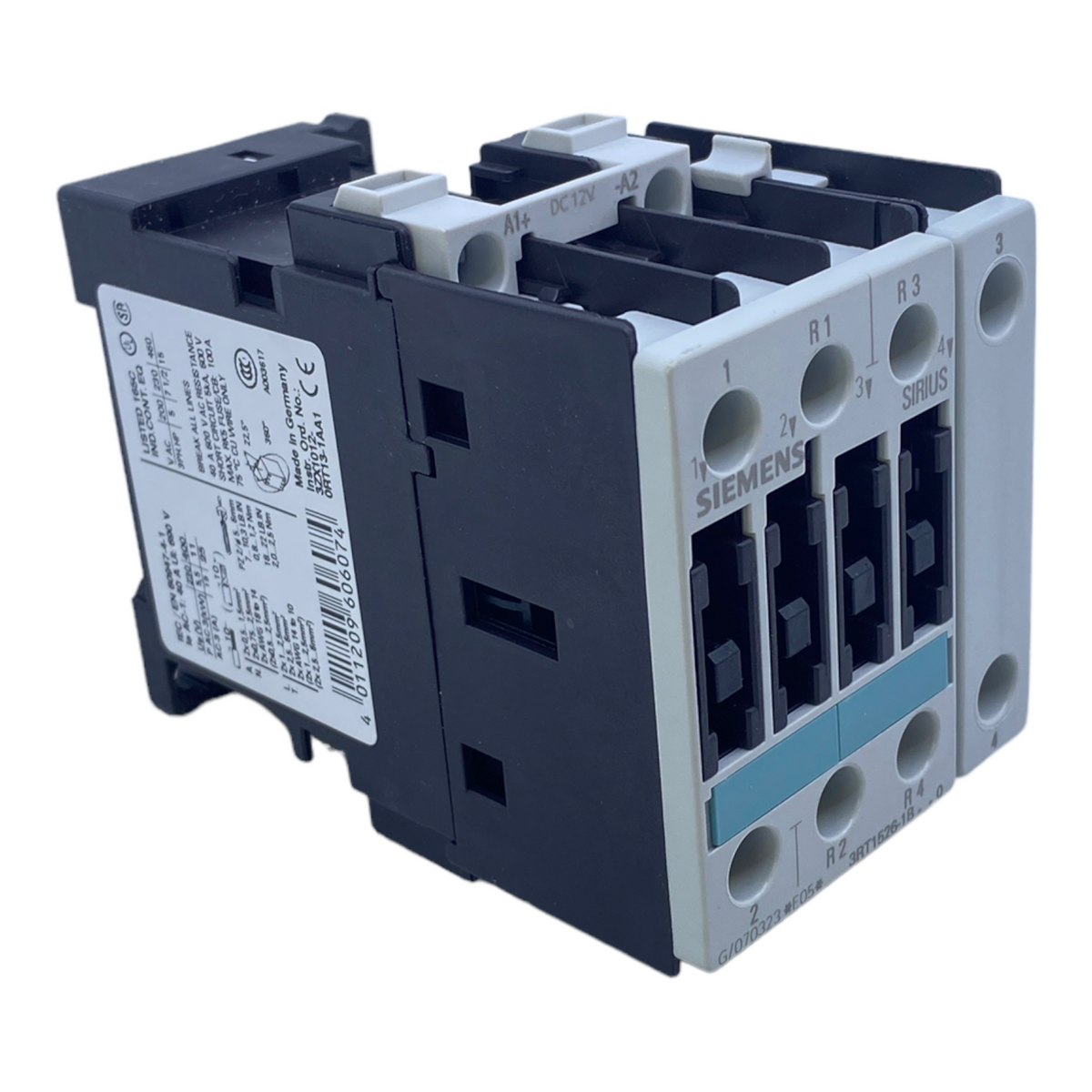 Siemens 3RT1526-1BA40 contactor 12V DC 11kW 400V 4-pole 2NO+2NC