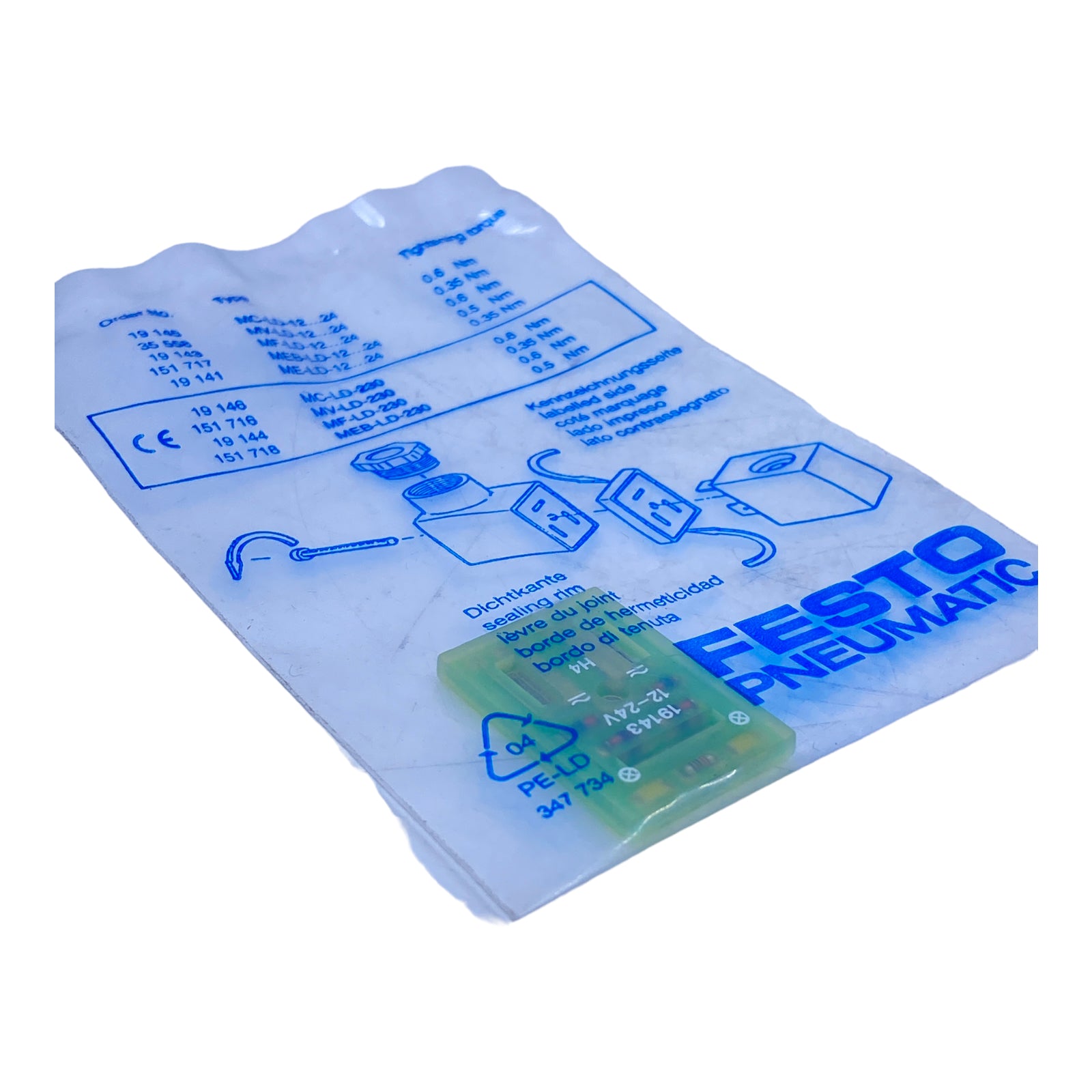 Guarnizione Illuminata Festo 19143 MF-LD-12-24DC 12-24V DC, Usata/test Funzionale