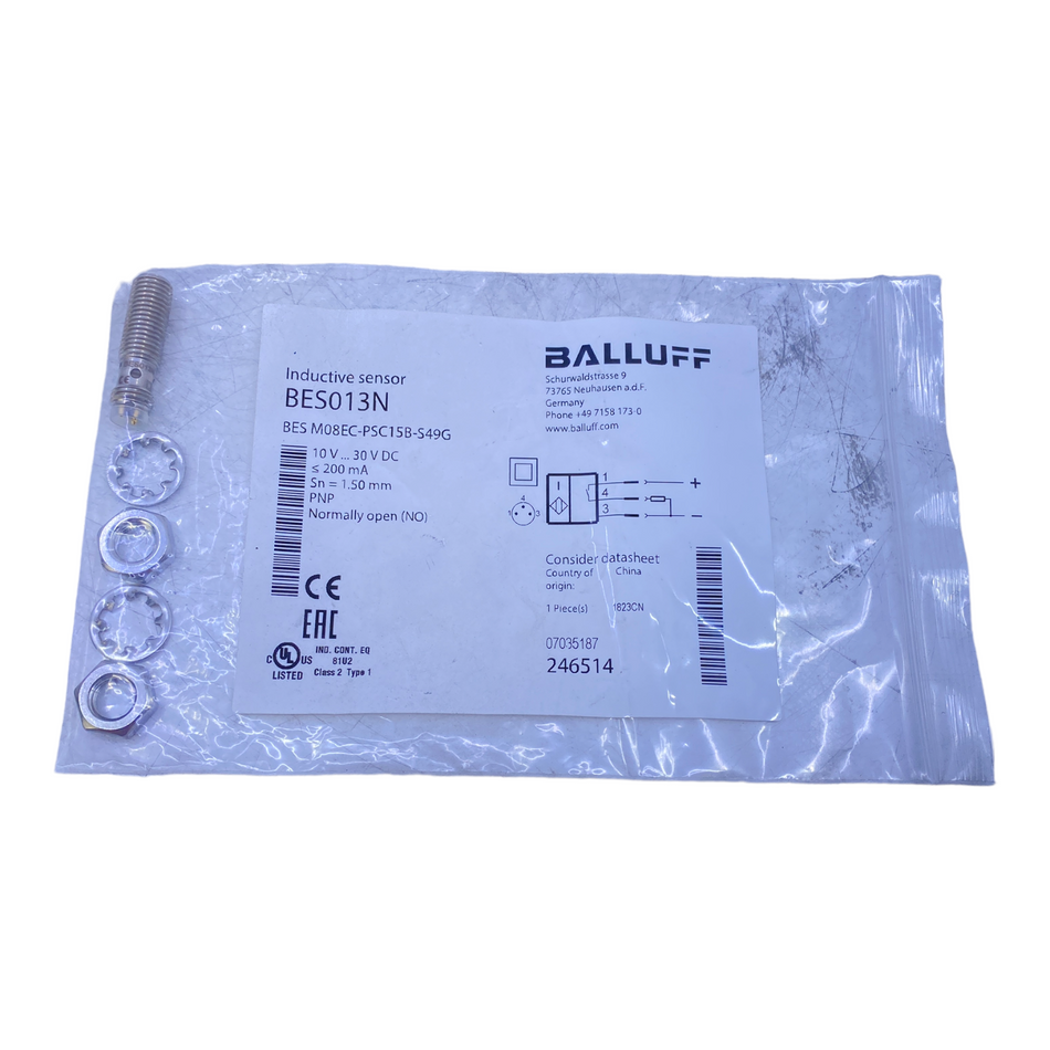 Balluff BES013N Induktive Standardsensoren BESM08EC-PSC15B-S49G 10...30V DC