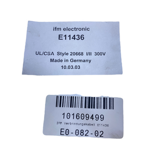 Ifm E11436 connection cable with valve connector 24V AC/DC