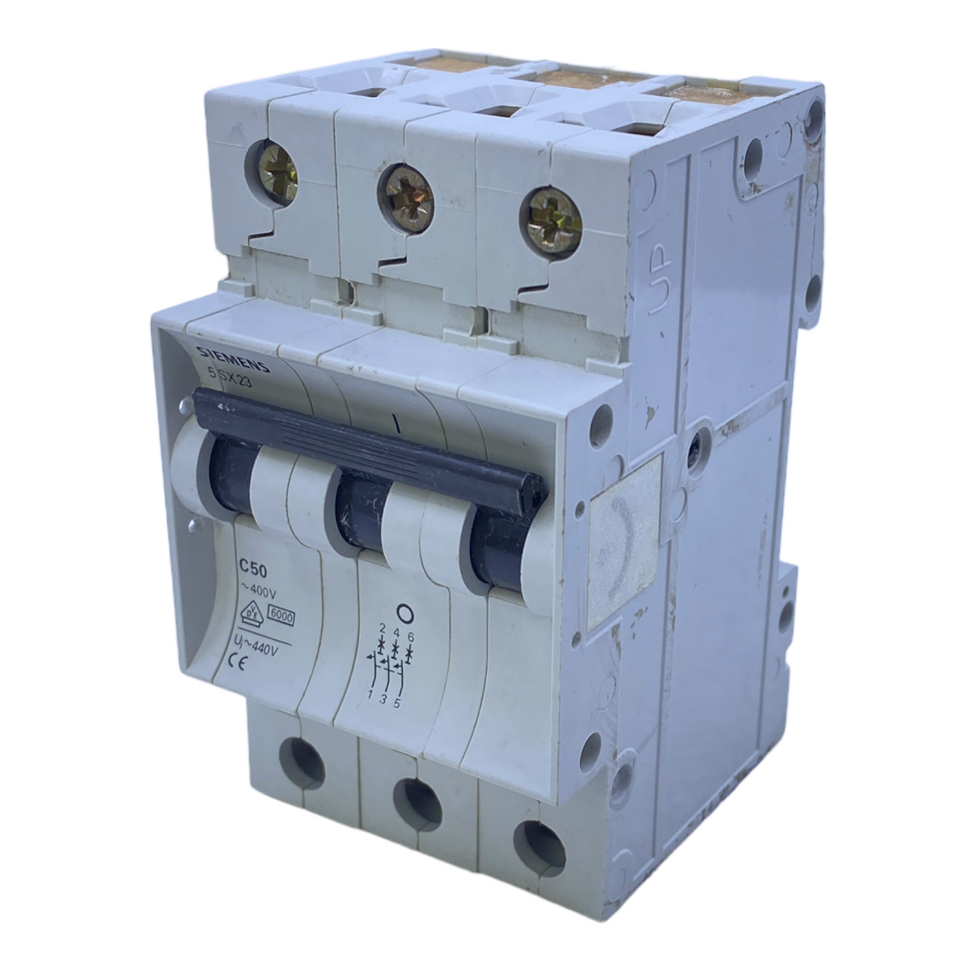 Siemens 5SX23 C50 circuit breaker 400V 480V AC 50Hz 3-pole 