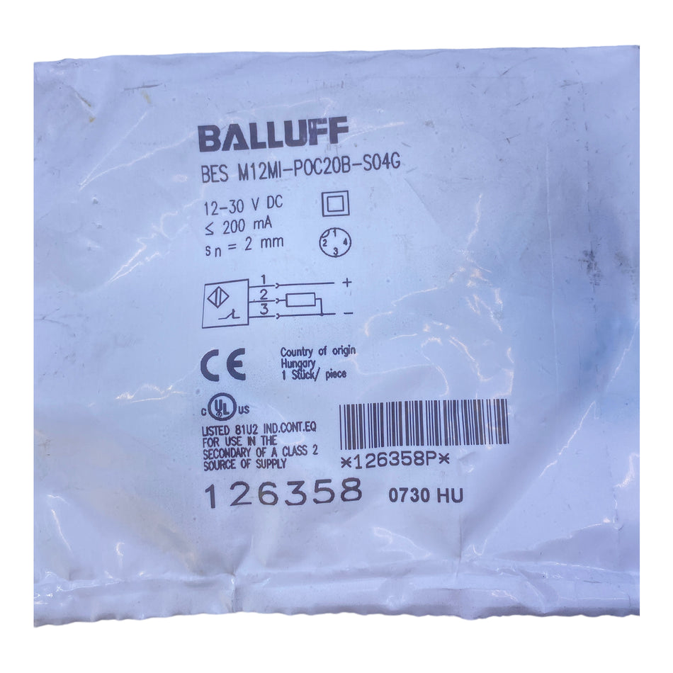 Balluff BESM12MI-P0C20B-S04G Induktiver Sensor 12-30V DC 200 mA sn=2mm