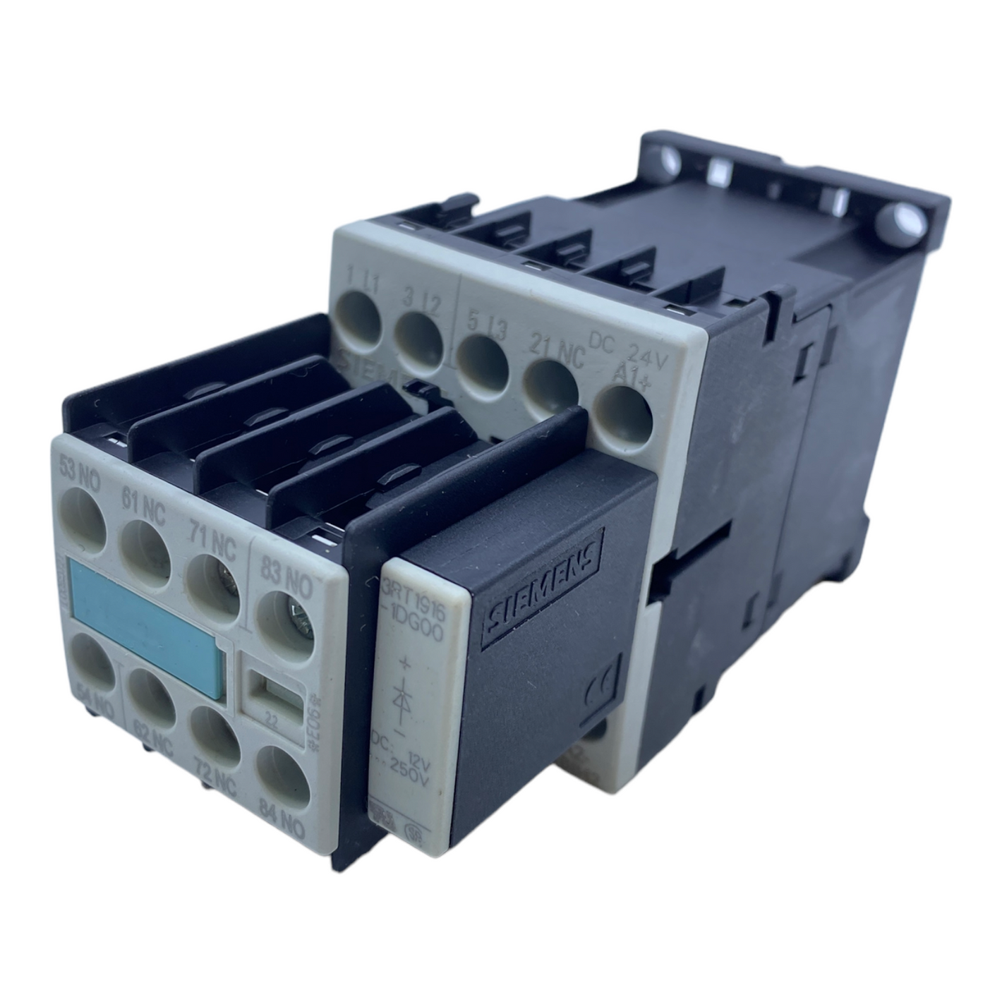 Siemens 3RT1016-1BB42 relay +3RH1911-1FA22 +3RT1916-1DG00 400V 9A 4kW 24V DC 