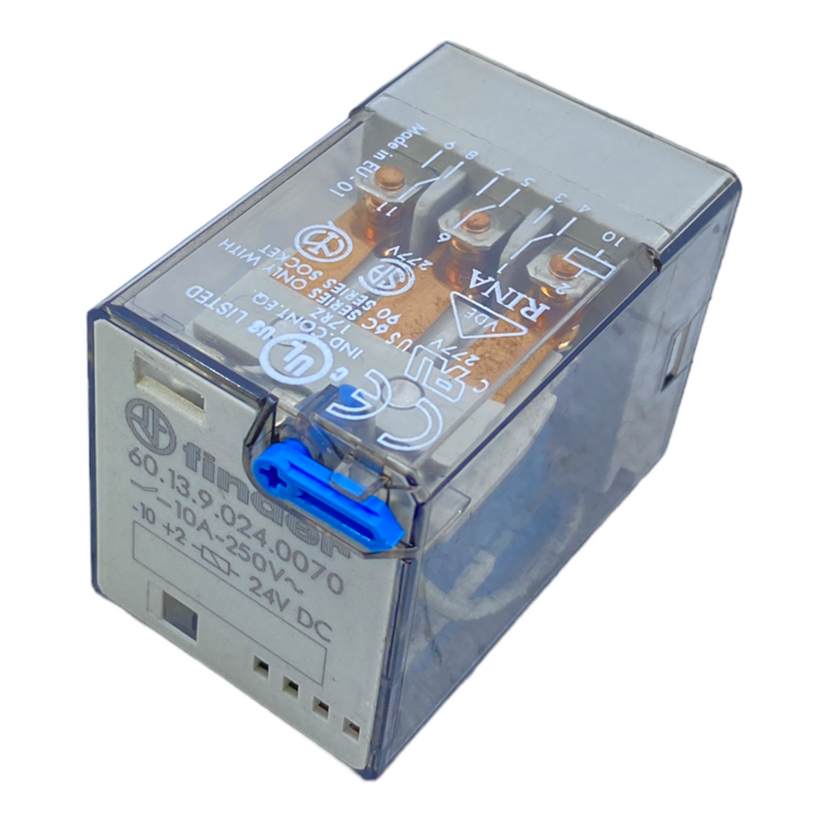 Finder Relais 24V DC 16A – Relais Compact 1 Contact Avec LED Verte Et Protection EMC, 49.61.9.024.0050