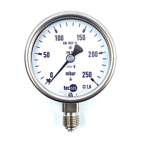 Tecsis NG 63 Ch P2080M065901 Manometer 0-250mbar 1/4"Radial Druckmessgerät