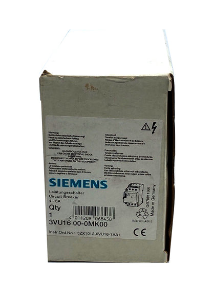 Siemens 3VU1600-0MK00 Leistungsschalter 4 - 6A 690V