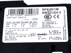 Siemens 3RV1021-4AA15 Leistungsschalter 9,25W 240V AC 100 kA